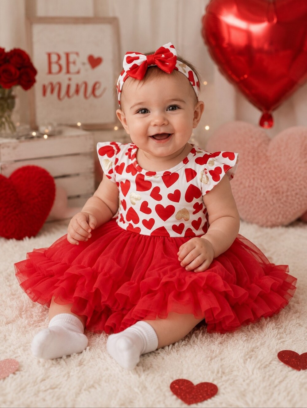 Tommy Bahama Red and Gold Heart Dress